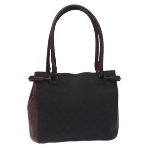GUCCI GG Canvas Tote Bag Brown Silver 101971 Auth yk18550